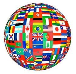 Globe of country flags Globe of country flags